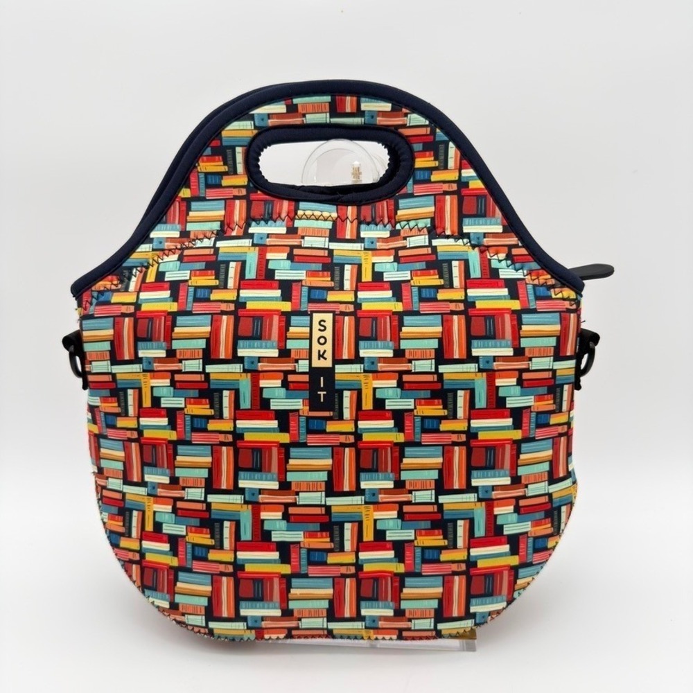 Sok-It Book Club 2 Gal Insulated Lunch Tote Crossbody Multicolor